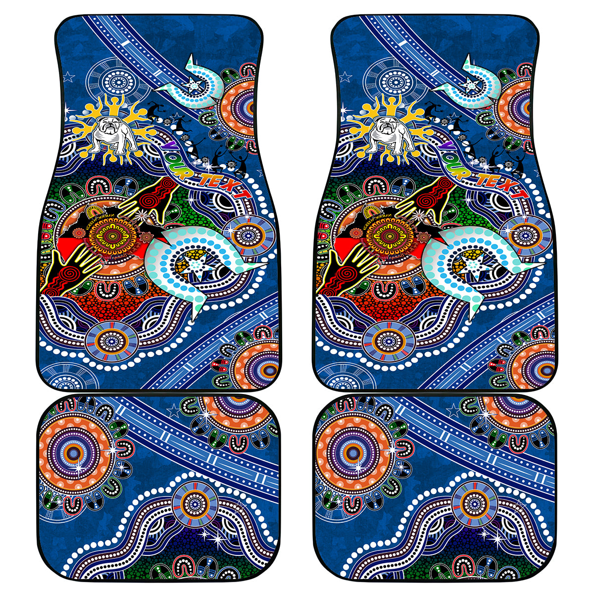 Personalised Bulldogs NAIDOC Week 2024 Car Mats Australia Aboriginal Dot Painting