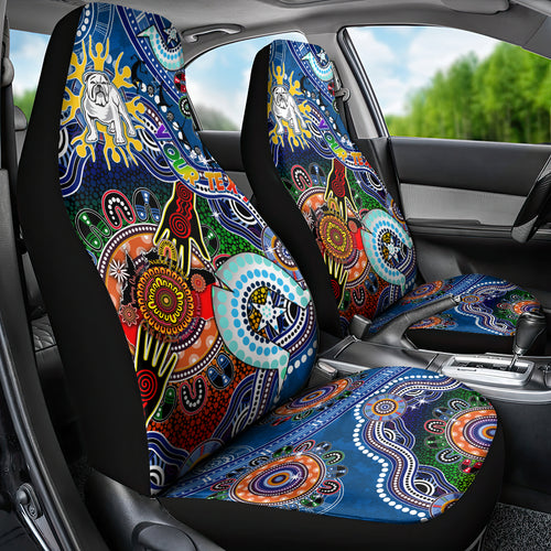 Personalised Bulldogs NAIDOC Week 2024 Car Seat Cover Australia Aboriginal Dot Painting