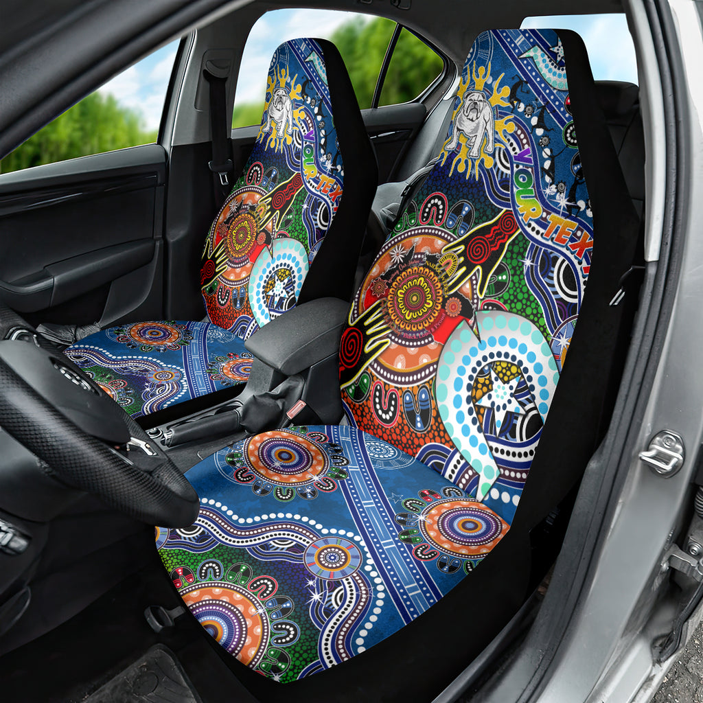 Personalised Bulldogs NAIDOC Week 2024 Car Seat Cover Australia Aboriginal Dot Painting