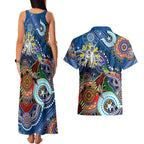 Personalised Bulldogs NAIDOC Week 2024 Couples Matching Tank Maxi Dress and Hawaiian Shirt Australia Aboriginal Dot Painting