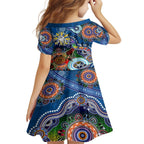 Personalised Bulldogs NAIDOC Week 2024 Family Matching Long Sleeve Bodycon Dress and Hawaiian Shirt Australia Aboriginal Dot Painting