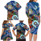 Personalised Bulldogs NAIDOC Week 2024 Family Matching Long Sleeve Bodycon Dress and Hawaiian Shirt Australia Aboriginal Dot Painting