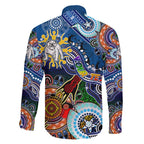 Personalised Bulldogs NAIDOC Week 2024 Family Matching Long Sleeve Bodycon Dress and Hawaiian Shirt Australia Aboriginal Dot Painting