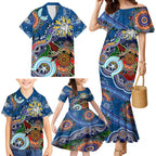 Personalised Bulldogs NAIDOC Week 2024 Family Matching Mermaid Dress and Hawaiian Shirt Australia Aboriginal Dot Painting