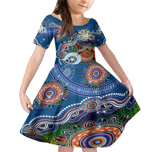 Personalised Bulldogs NAIDOC Week 2024 Family Matching Mermaid Dress and Hawaiian Shirt Australia Aboriginal Dot Painting