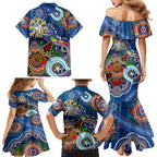 Personalised Bulldogs NAIDOC Week 2024 Family Matching Mermaid Dress and Hawaiian Shirt Australia Aboriginal Dot Painting