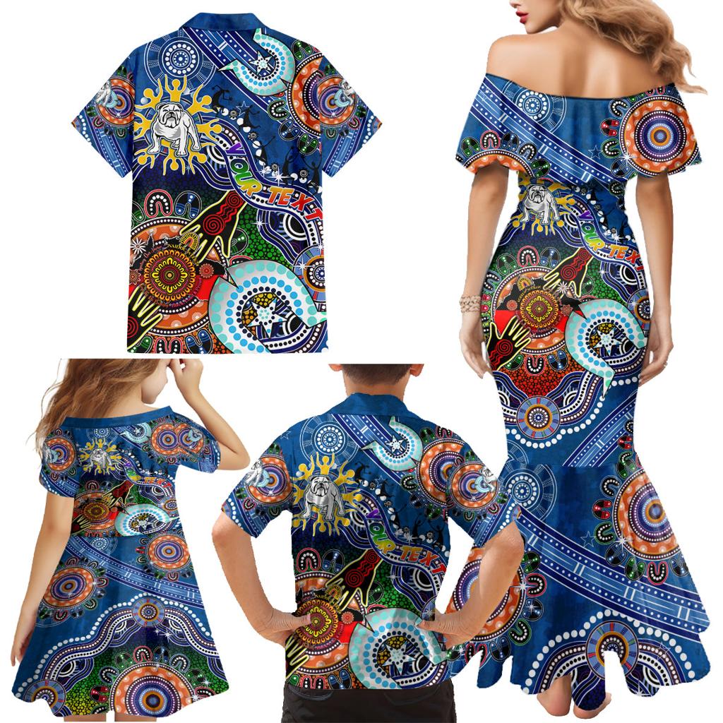 Personalised Bulldogs NAIDOC Week 2024 Family Matching Mermaid Dress and Hawaiian Shirt Australia Aboriginal Dot Painting