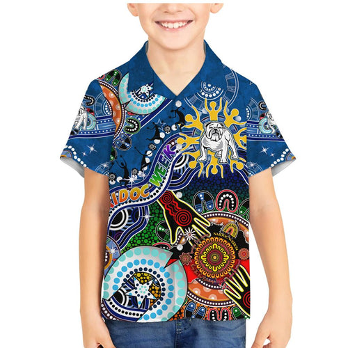 Personalised Bulldogs NAIDOC Week 2024 Family Matching Mermaid Dress and Hawaiian Shirt Australia Aboriginal Dot Painting