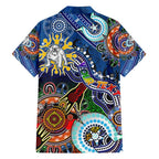 Personalised Bulldogs NAIDOC Week 2024 Family Matching Puletasi and Hawaiian Shirt Australia Aboriginal Dot Painting