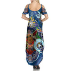 Personalised Bulldogs NAIDOC Week 2024 Family Matching Summer Maxi Dress and Hawaiian Shirt Australia Aboriginal Dot Painting
