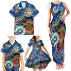 Personalised Bulldogs NAIDOC Week 2024 Family Matching Tank Maxi Dress and Hawaiian Shirt Australia Aboriginal Dot Painting