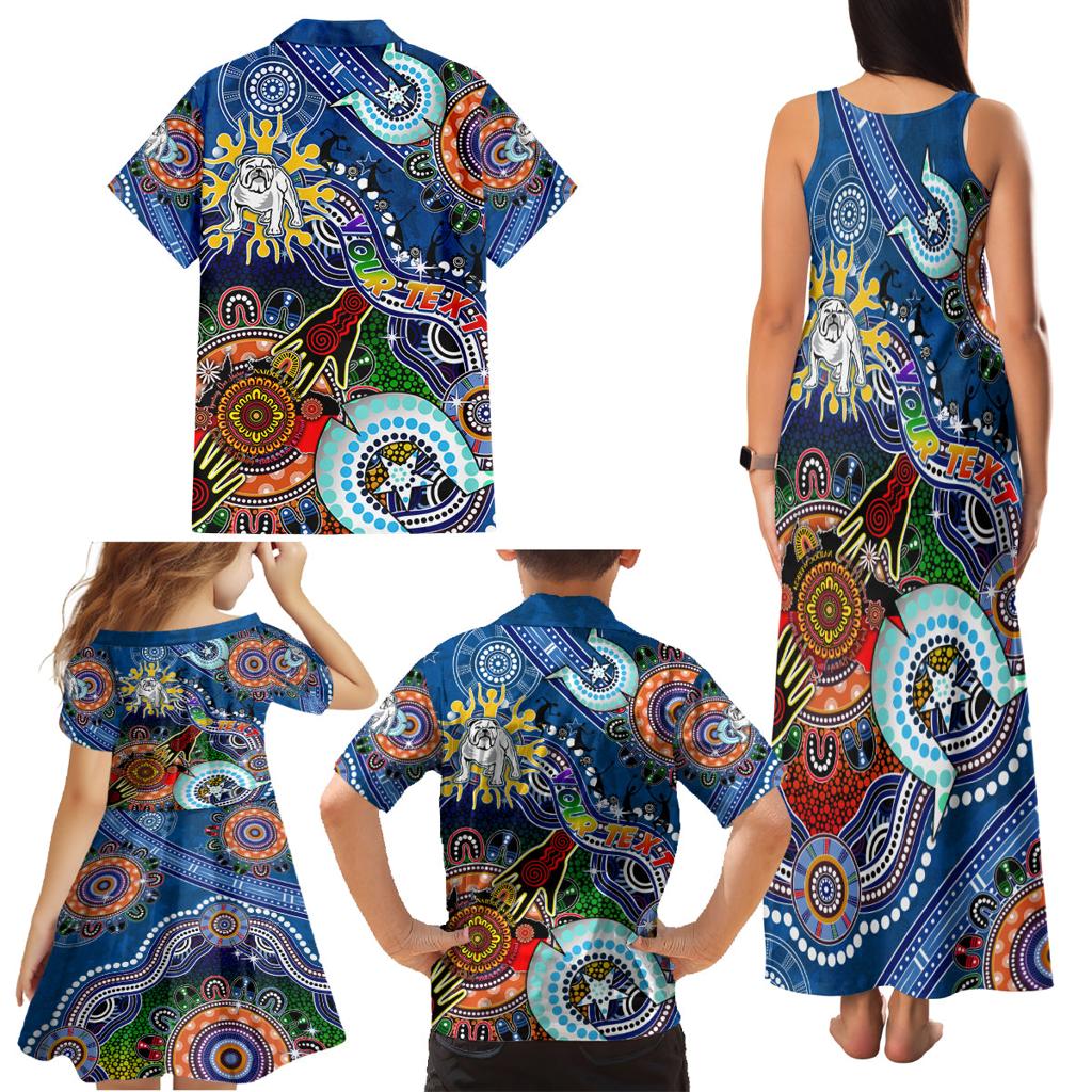 Personalised Bulldogs NAIDOC Week 2024 Family Matching Tank Maxi Dress and Hawaiian Shirt Australia Aboriginal Dot Painting