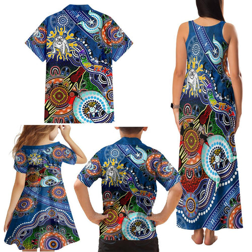 Personalised Bulldogs NAIDOC Week 2024 Family Matching Tank Maxi Dress and Hawaiian Shirt Australia Aboriginal Dot Painting