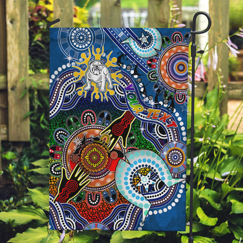 Personalised Bulldogs NAIDOC Week 2024 Garden Flag Australia Aboriginal Dot Painting