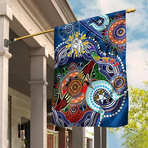 Personalised Bulldogs NAIDOC Week 2024 Garden Flag Australia Aboriginal Dot Painting