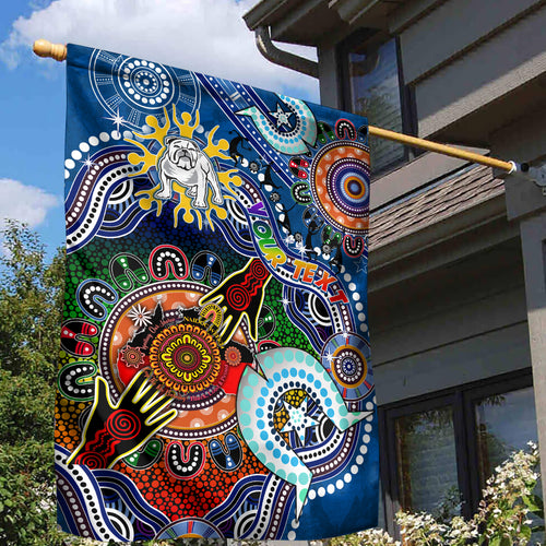 Personalised Bulldogs NAIDOC Week 2024 Garden Flag Australia Aboriginal Dot Painting