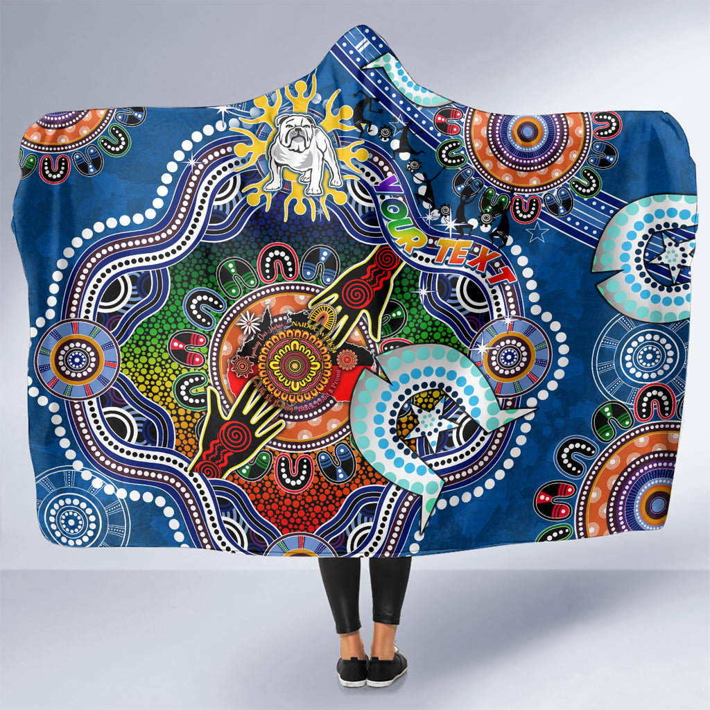 Personalised Bulldogs NAIDOC Week 2024 Hooded Blanket Australia Aboriginal Dot Painting