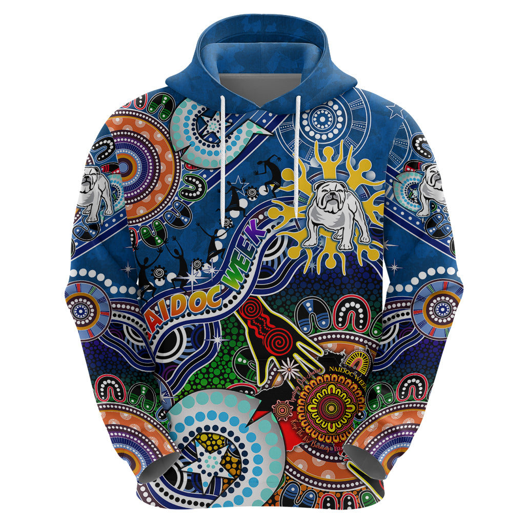 Personalised Bulldogs NAIDOC Week 2024 Hoodie Australia Aboriginal Dot Painting