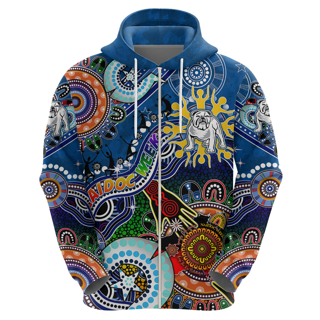 Personalised Bulldogs NAIDOC Week 2024 Hoodie Australia Aboriginal Dot Painting