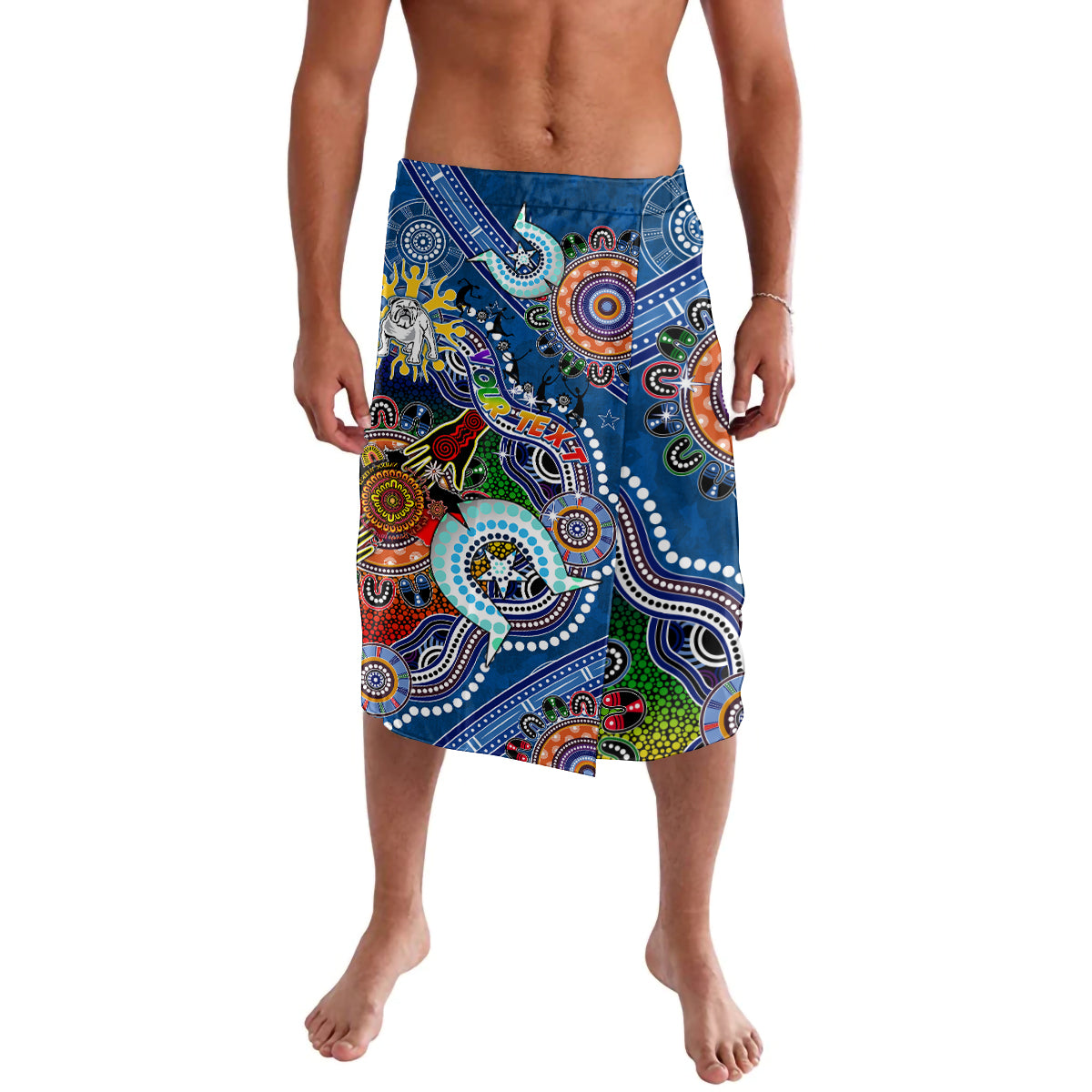 Personalised Bulldogs NAIDOC Week 2024 Lavalava Australia Aboriginal Dot Painting