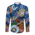 Personalised Bulldogs NAIDOC Week 2024 Long Sleeve Button Shirt Australia Aboriginal Dot Painting
