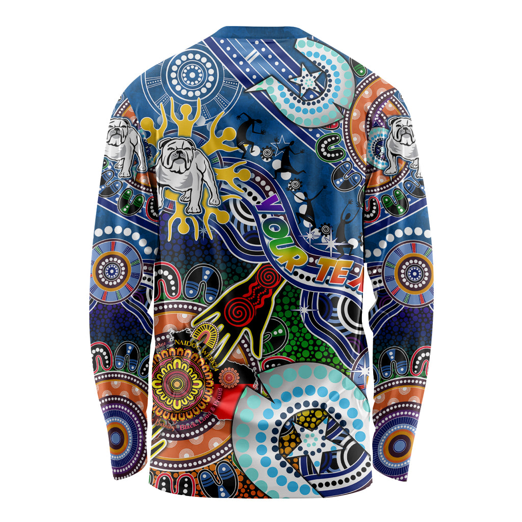 Personalised Bulldogs NAIDOC Week 2024 Long Sleeve Shirt Australia Aboriginal Dot Painting