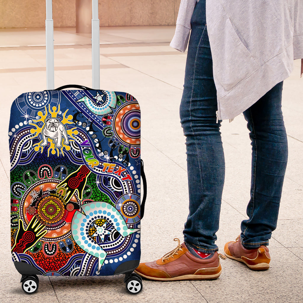 Personalised Bulldogs NAIDOC Week 2024 Luggage Cover Australia Aboriginal Dot Painting