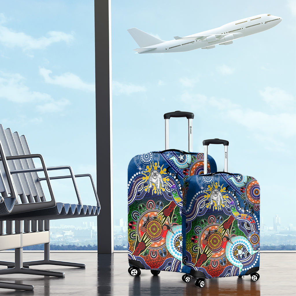 Personalised Bulldogs NAIDOC Week 2024 Luggage Cover Australia Aboriginal Dot Painting