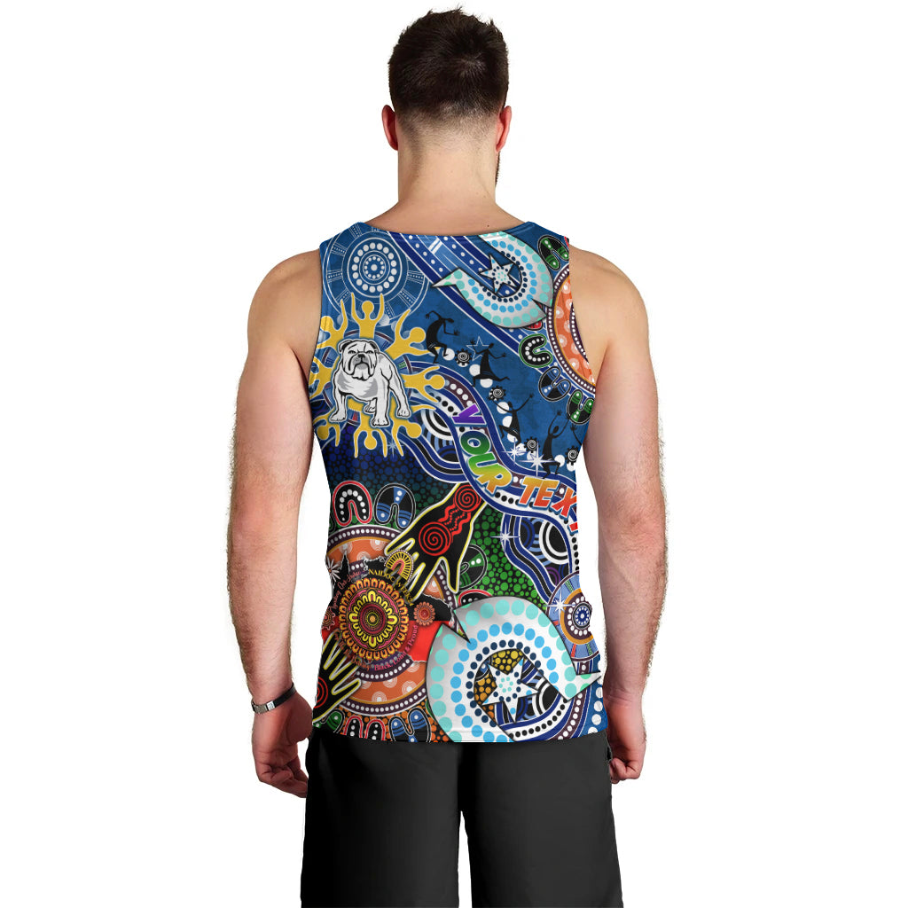 Personalised Bulldogs NAIDOC Week 2024 Men Tank Top Australia Aboriginal Dot Painting