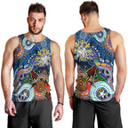 Personalised Bulldogs NAIDOC Week 2024 Men Tank Top Australia Aboriginal Dot Painting