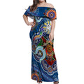 Personalised Bulldogs NAIDOC Week 2024 Off Shoulder Maxi Dress Australia Aboriginal Dot Painting