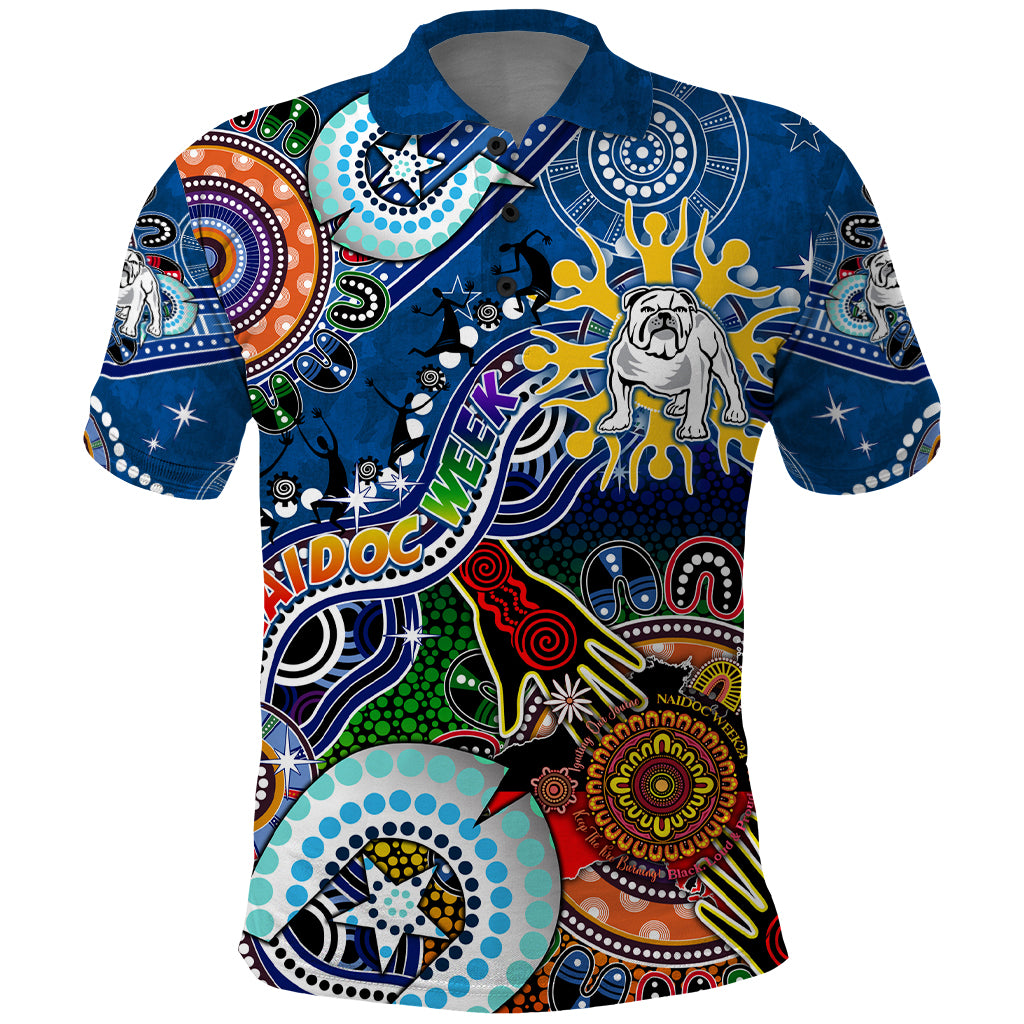 Personalised Bulldogs NAIDOC Week 2024 Polo Shirt Australia Aboriginal Dot Painting