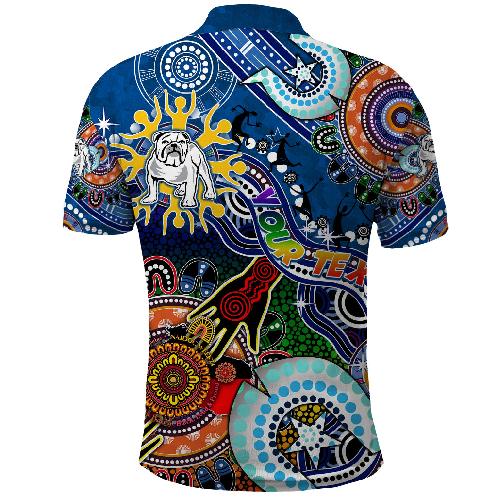 Personalised Bulldogs NAIDOC Week 2024 Polo Shirt Australia Aboriginal Dot Painting