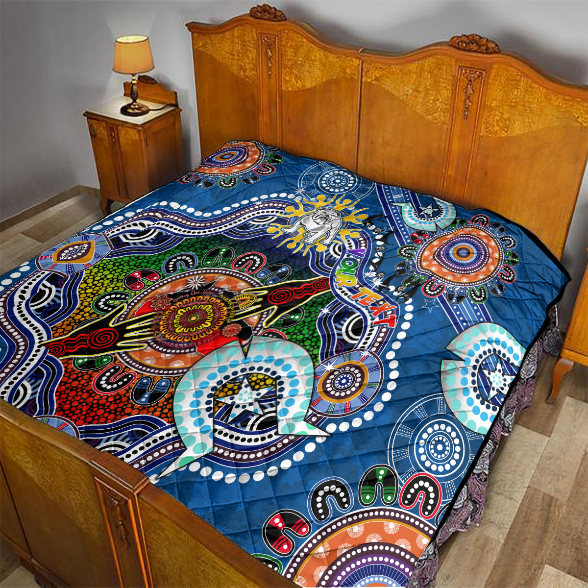 Personalised Bulldogs NAIDOC Week 2024 Quilt Australia Aboriginal Dot Painting