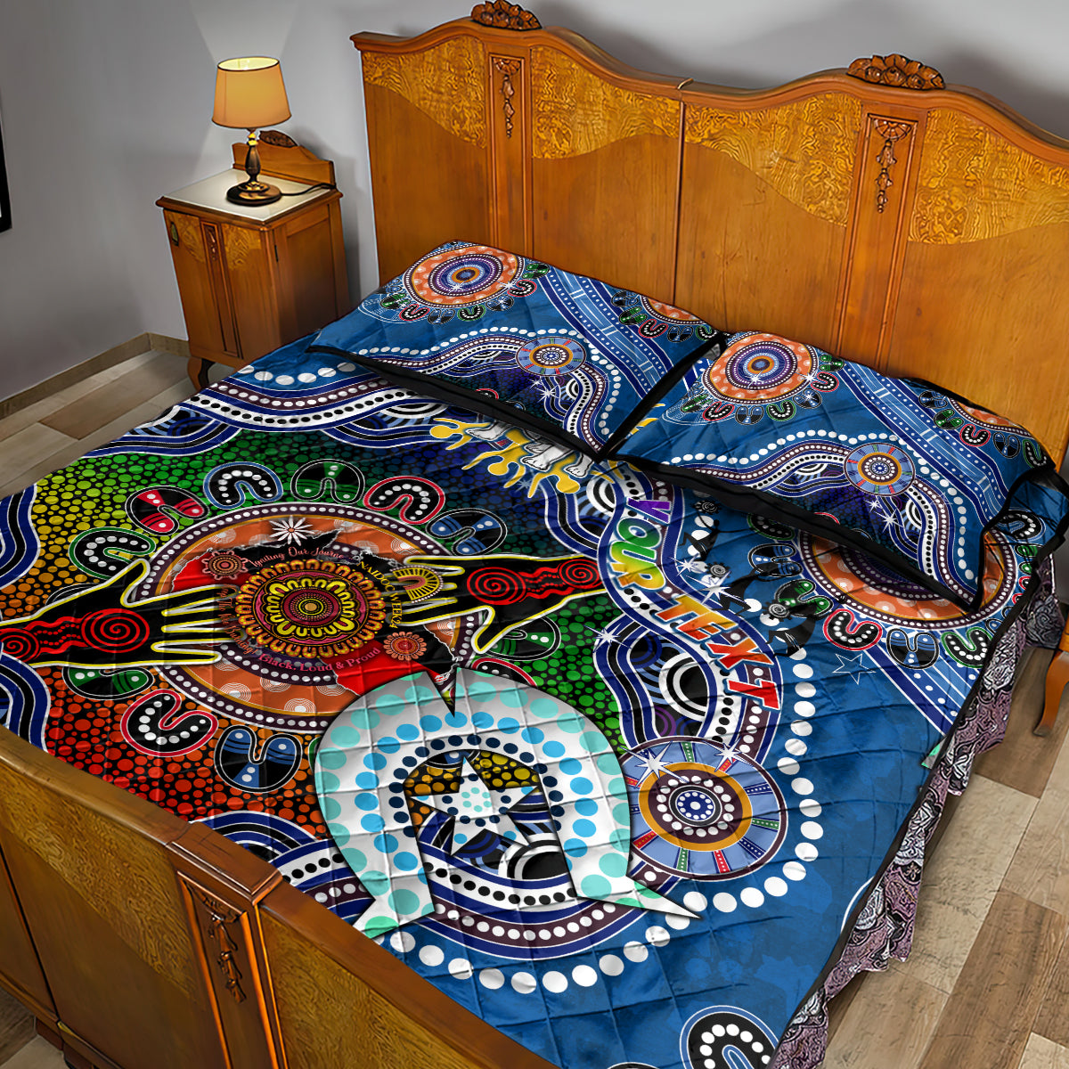 Personalised Bulldogs NAIDOC Week 2024 Quilt Bed Set Australia Aboriginal Dot Painting