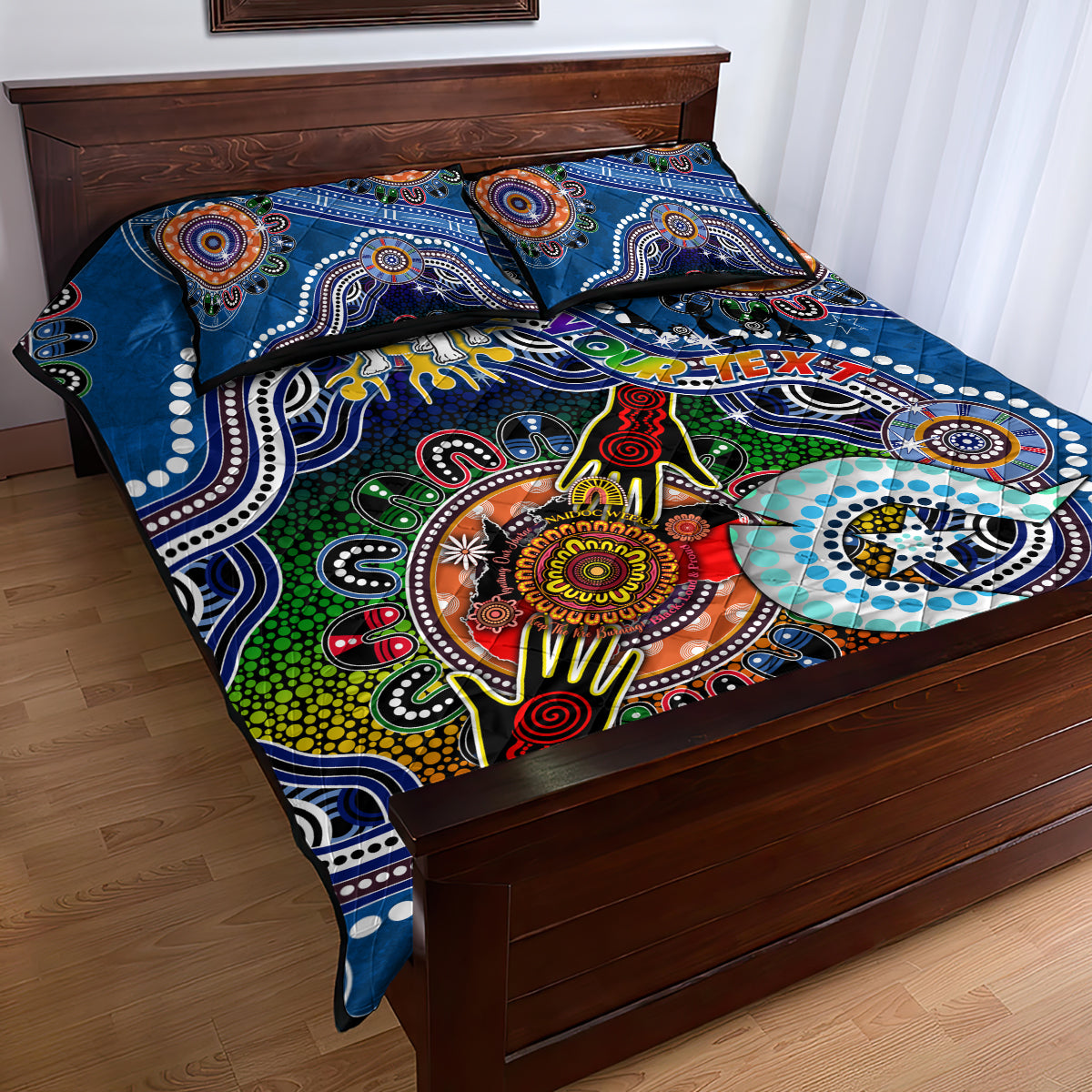 Personalised Bulldogs NAIDOC Week 2024 Quilt Bed Set Australia Aboriginal Dot Painting