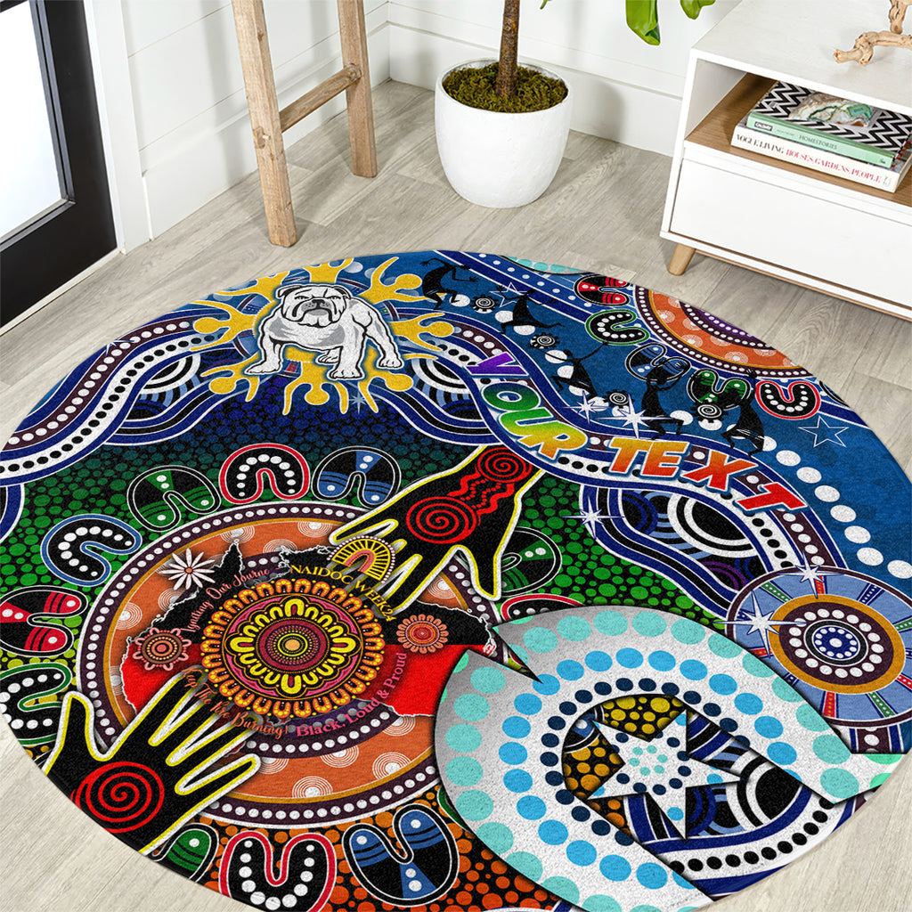 Personalised Bulldogs NAIDOC Week 2024 Round Carpet Australia Aboriginal Dot Painting