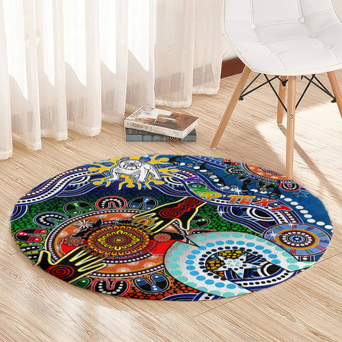 Personalised Bulldogs NAIDOC Week 2024 Round Carpet Australia Aboriginal Dot Painting