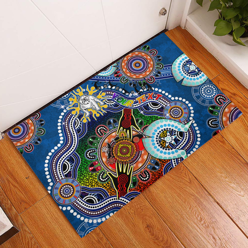 Personalised Bulldogs NAIDOC Week 2024 Rubber Doormat Australia Aboriginal Dot Painting