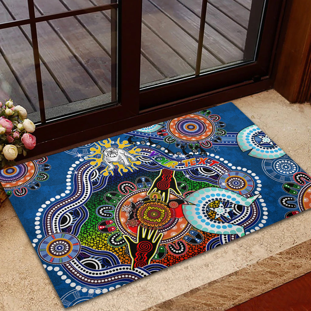 Personalised Bulldogs NAIDOC Week 2024 Rubber Doormat Australia Aboriginal Dot Painting