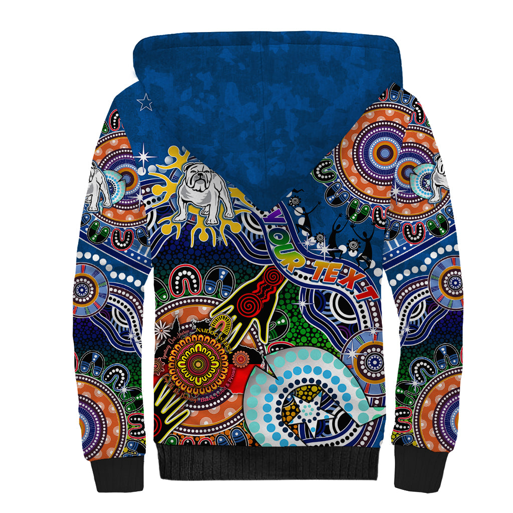 Personalised Bulldogs NAIDOC Week 2024 Sherpa Hoodie Australia Aboriginal Dot Painting