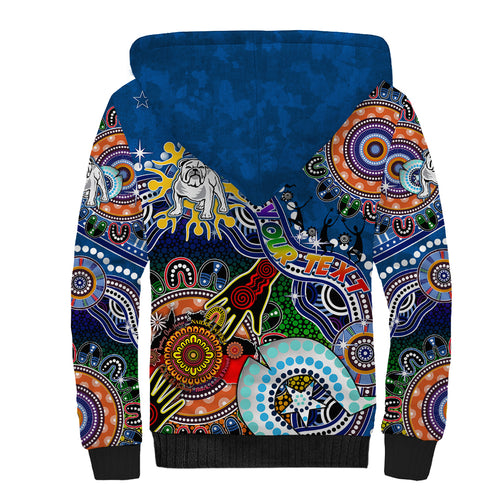 Personalised Bulldogs NAIDOC Week 2024 Sherpa Hoodie Australia Aboriginal Dot Painting