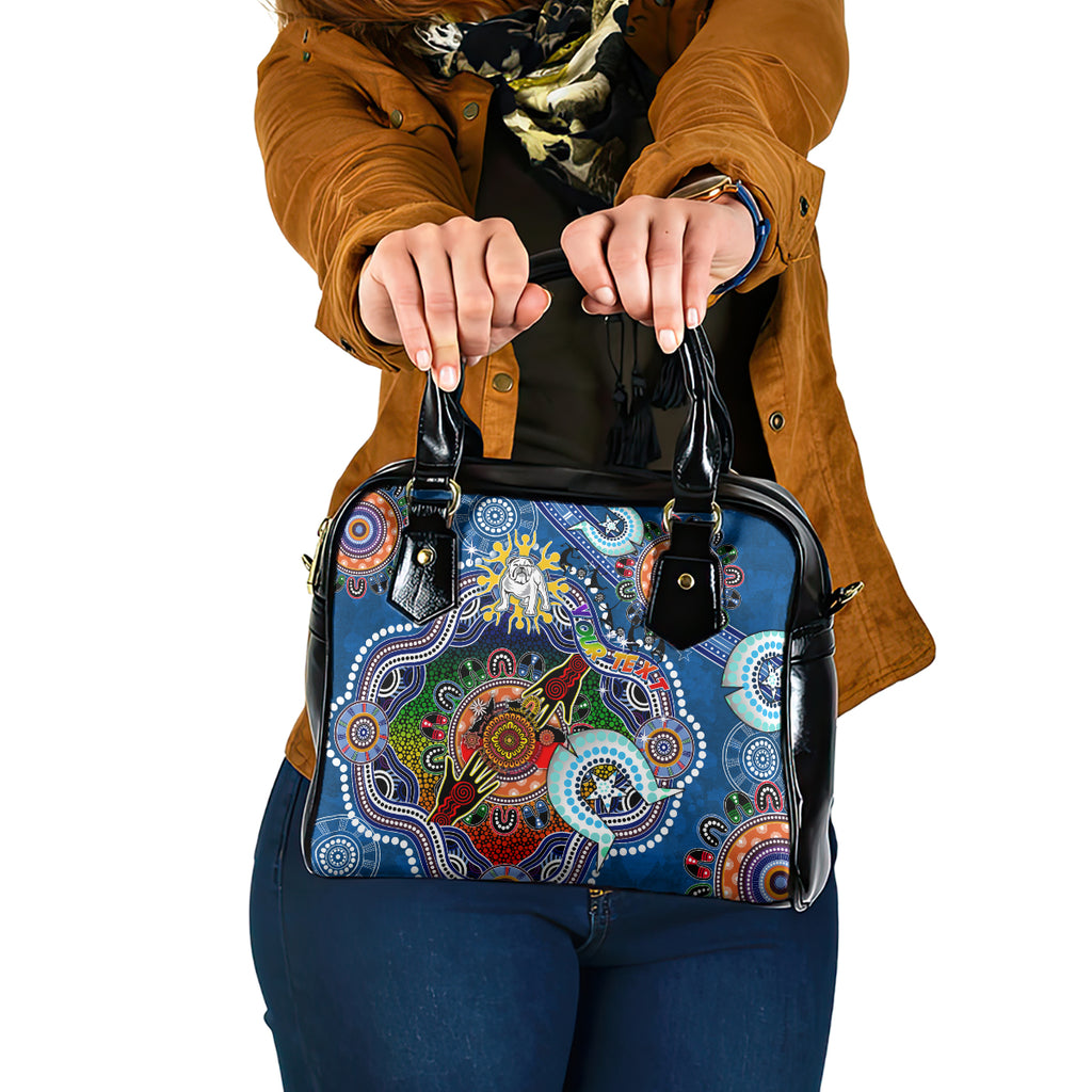 Personalised Bulldogs NAIDOC Week 2024 Shoulder Handbag Australia Aboriginal Dot Painting