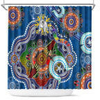 Personalised Bulldogs NAIDOC Week 2024 Shower Curtain Australia Aboriginal Dot Painting