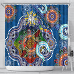 Personalised Bulldogs NAIDOC Week 2024 Shower Curtain Australia Aboriginal Dot Painting