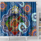 Personalised Bulldogs NAIDOC Week 2024 Shower Curtain Australia Aboriginal Dot Painting