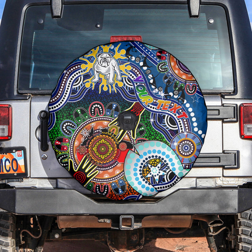 Personalised Bulldogs NAIDOC Week 2024 Spare Tire Cover Australia Aboriginal Dot Painting