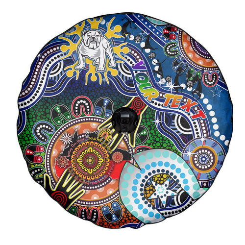 Personalised Bulldogs NAIDOC Week 2024 Spare Tire Cover Australia Aboriginal Dot Painting