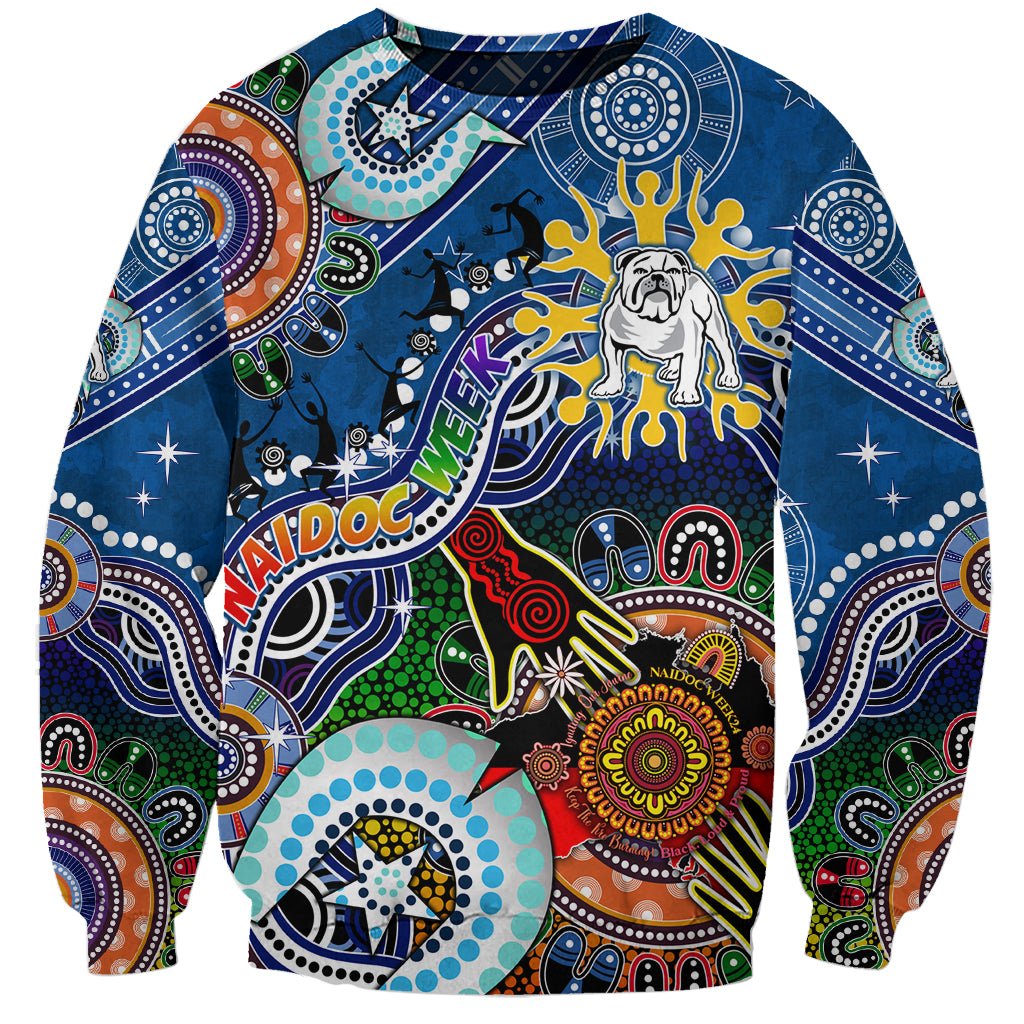 Personalised Bulldogs NAIDOC Week 2024 Sweatshirt Australia Aboriginal Dot Painting