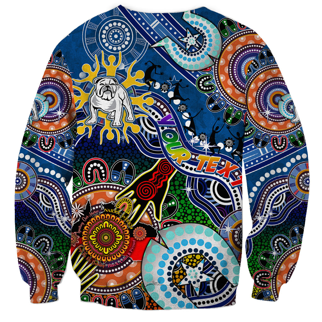 Personalised Bulldogs NAIDOC Week 2024 Sweatshirt Australia Aboriginal Dot Painting